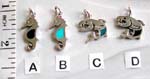 Sterling silver necklance wholesale supplier distributes Sea animal sterling silver charm pendants with colored enamel in body