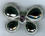 Buy online fashion butterfly jewelry supply. Brooch with small, imitation diamonds framing large crystals in wings