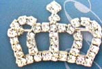 Crystal fashion wear wholesale distrbution. Crown designed fashion brooch inlaid with circular and square shaped cz gems