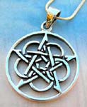 Wholesale religious fashion jewelry supplier. Celtic pentagram designed silver pendant