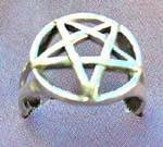 Pentagram fashion wholesale jewelry store supplies ring with pentagram and sterling silver band 