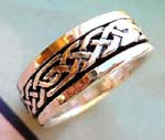 Religious ring jewelry shopping company. Celtic style lindesfarne band in sterling silver